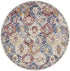 4' X 6' Navy Blue Damask Power Loom Distressed Area Rug